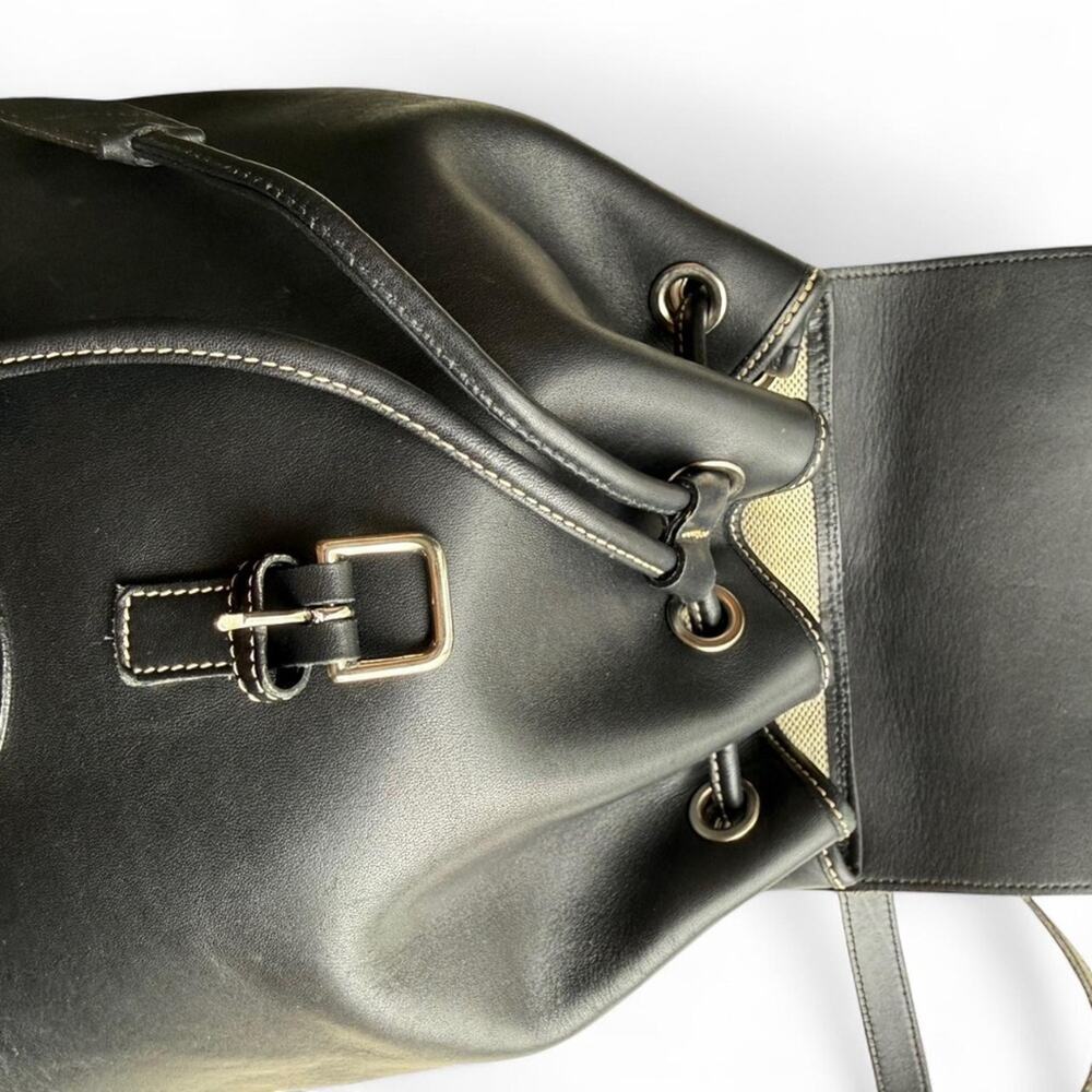 Vintage Black Leather Dooney & Bourke Backpack - Picture 2 of 11